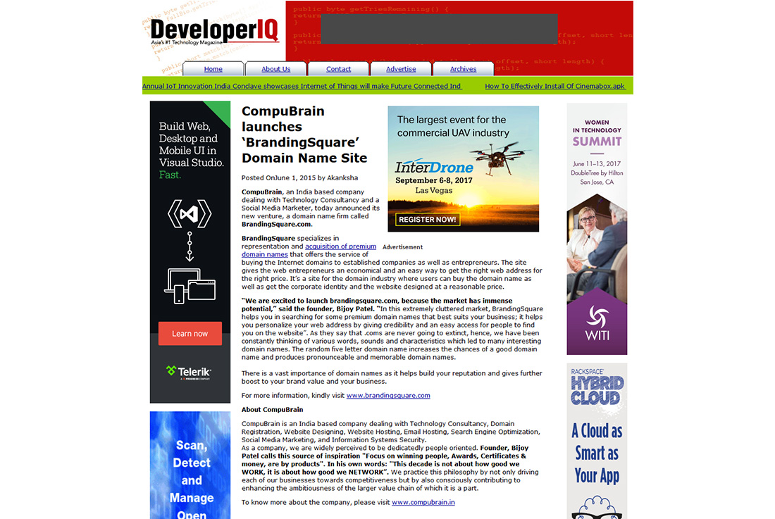 CompuBrain launches ‘BrandingSquare’ Domain Name Site