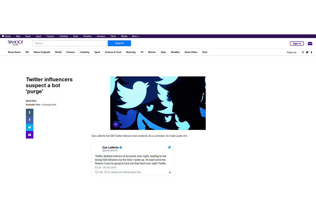 Twitter influencers suspect a bot 'purge' - Yahoo! News UK